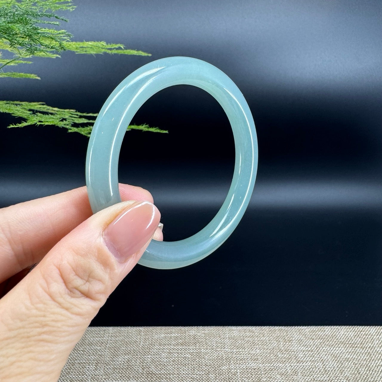 Genuine Burmese Icy Green Jade Jadeite Bangle Bracelet (53.1mm)