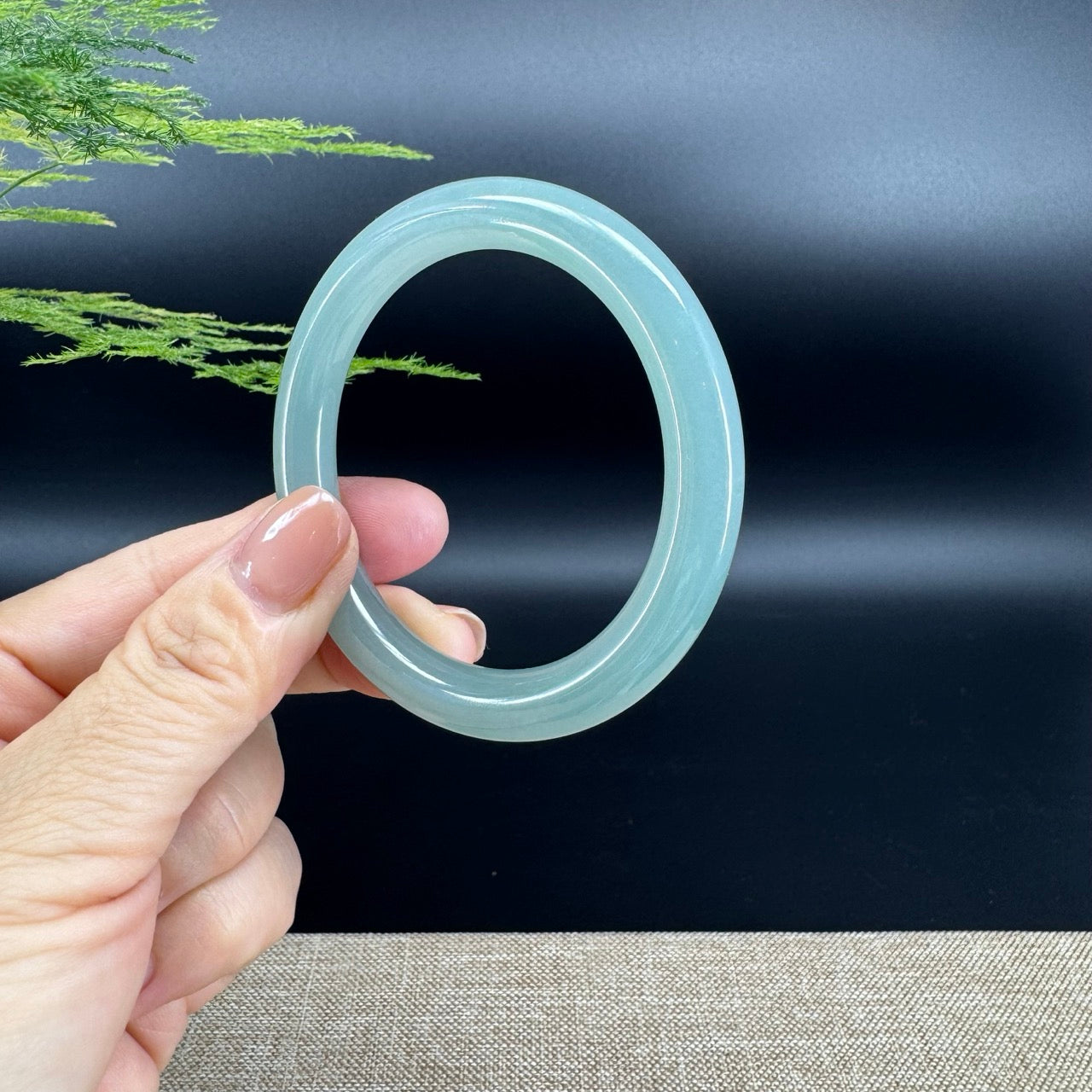 Genuine Burmese Icy Green Jade Jadeite Bangle Bracelet (53.1mm)