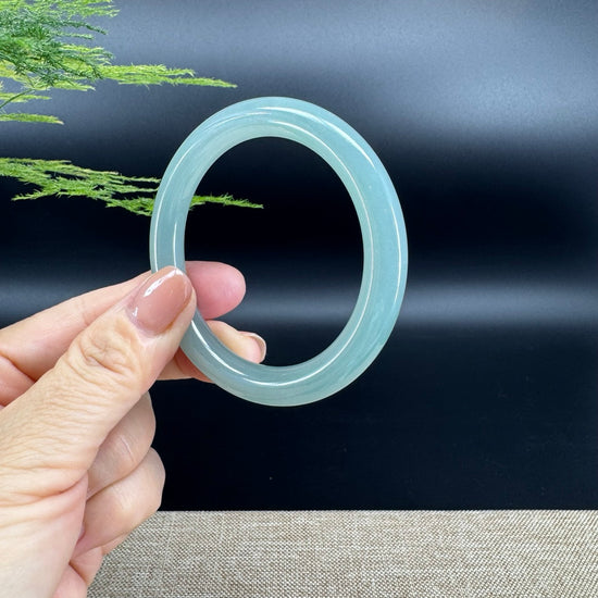 Genuine Burmese Icy Green Jade Jadeite Bangle Bracelet (53.1mm)