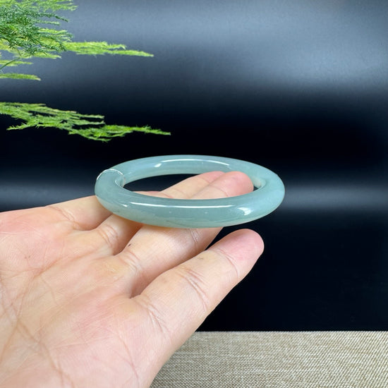 Genuine Burmese Icy Green Jade Jadeite Bangle Bracelet (53.1mm)