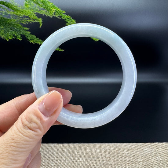 Genuine Burmese Lavender Green Jade Jadeite Bangle Bracelet ( 59.2mm )