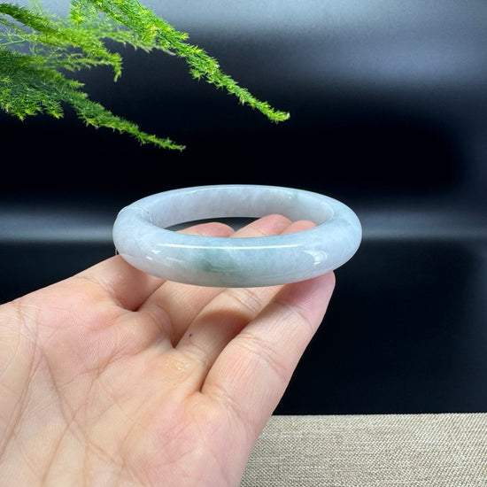 Genuine Burmese Lavender Green Jade Jadeite Bangle Bracelet ( 59.2mm )
