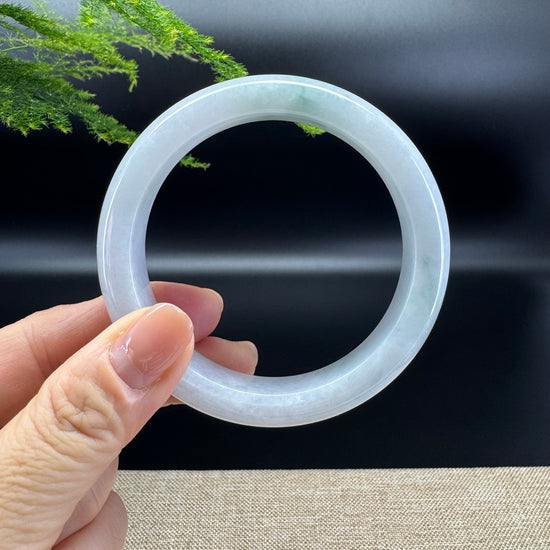 Genuine Burmese Lavender Green Jade Jadeite Bangle Bracelet ( 59.2mm )