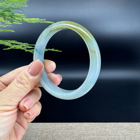 Genuine Burmese Blue Green Jade Jadeite Bangle Bracelet ( 59.3mm )