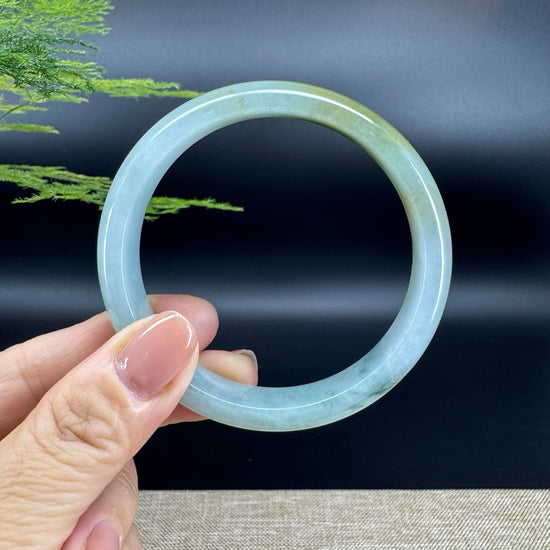Genuine Burmese Blue Green Jade Jadeite Bangle Bracelet ( 59.3mm )