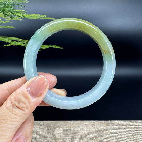 Genuine Burmese Yellow Green Jade Jadeite Bangle Bracelet ( 58.4mm )