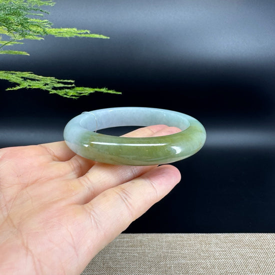 Genuine Burmese Yellow Green Jade Jadeite Bangle Bracelet ( 58.4mm )