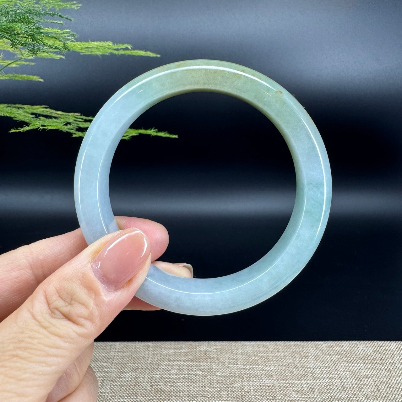 Genuine Burmese Yellow Green Jade Jadeite Bangle Bracelet ( 58.4mm )