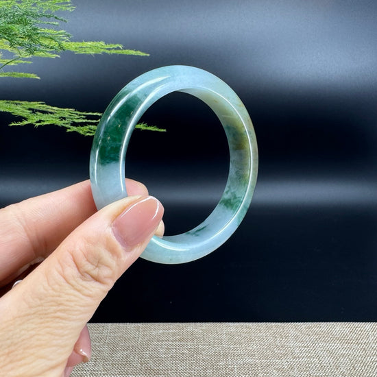 Genuine Burmese Blue Green Jade Jadeite Bangle Bracelet ( 55.1mm )