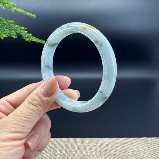 Genuine Burmese Green Jade Jadeite Bangle Bracelet ( 59.5mm )