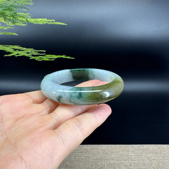 Genuine Burmese Blue Green Jade Jadeite Bangle Bracelet ( 55.1mm )