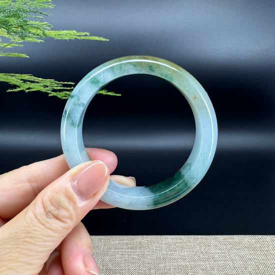 Genuine Burmese Blue Green Jade Jadeite Bangle Bracelet ( 55.1mm )
