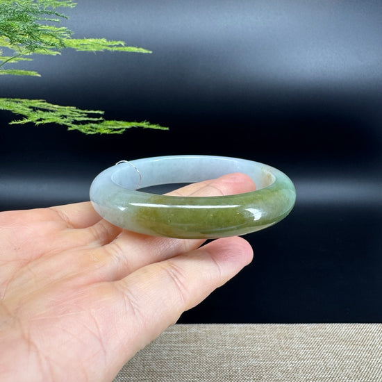 Genuine Burmese Yellow Green Jade Jadeite Bangle Bracelet ( 58.6mm )