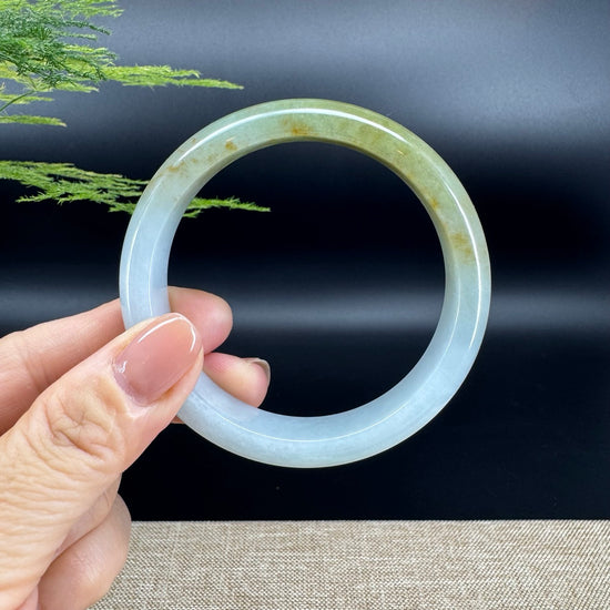 Genuine Burmese Yellow Green Jade Jadeite Bangle Bracelet ( 58.5mm )