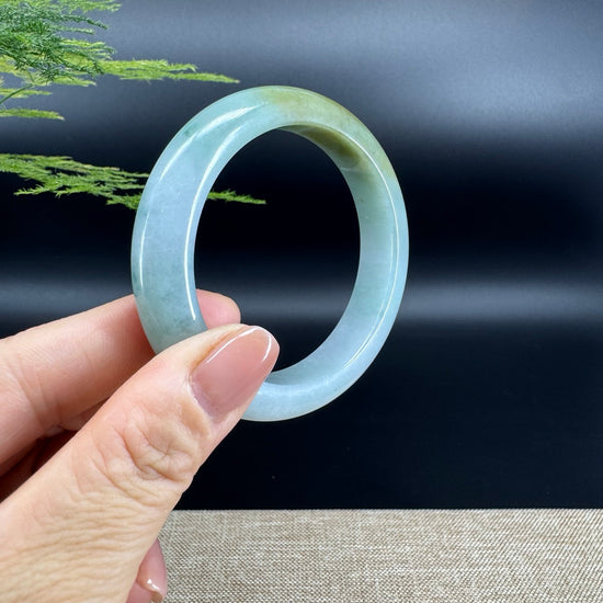 Genuine Burmese Yellow Green Jade Jadeite Bangle Bracelet ( 53.2mm )