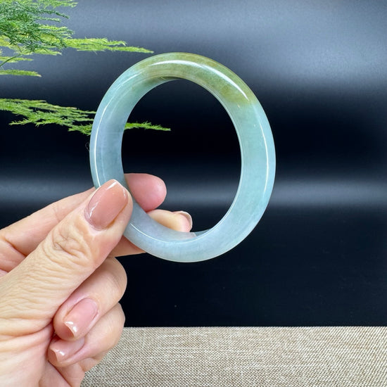 Genuine Burmese Yellow Green Jade Jadeite Bangle Bracelet ( 53.2mm )