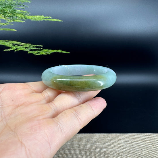 Genuine Burmese Yellow Green Jade Jadeite Bangle Bracelet ( 53.2mm )