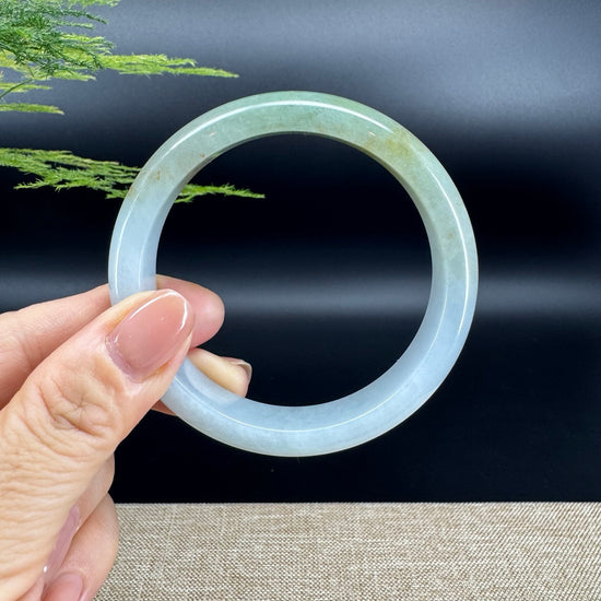 Genuine Burmese Yellow Green Jade Jadeite Bangle Bracelet ( 58.5mm )