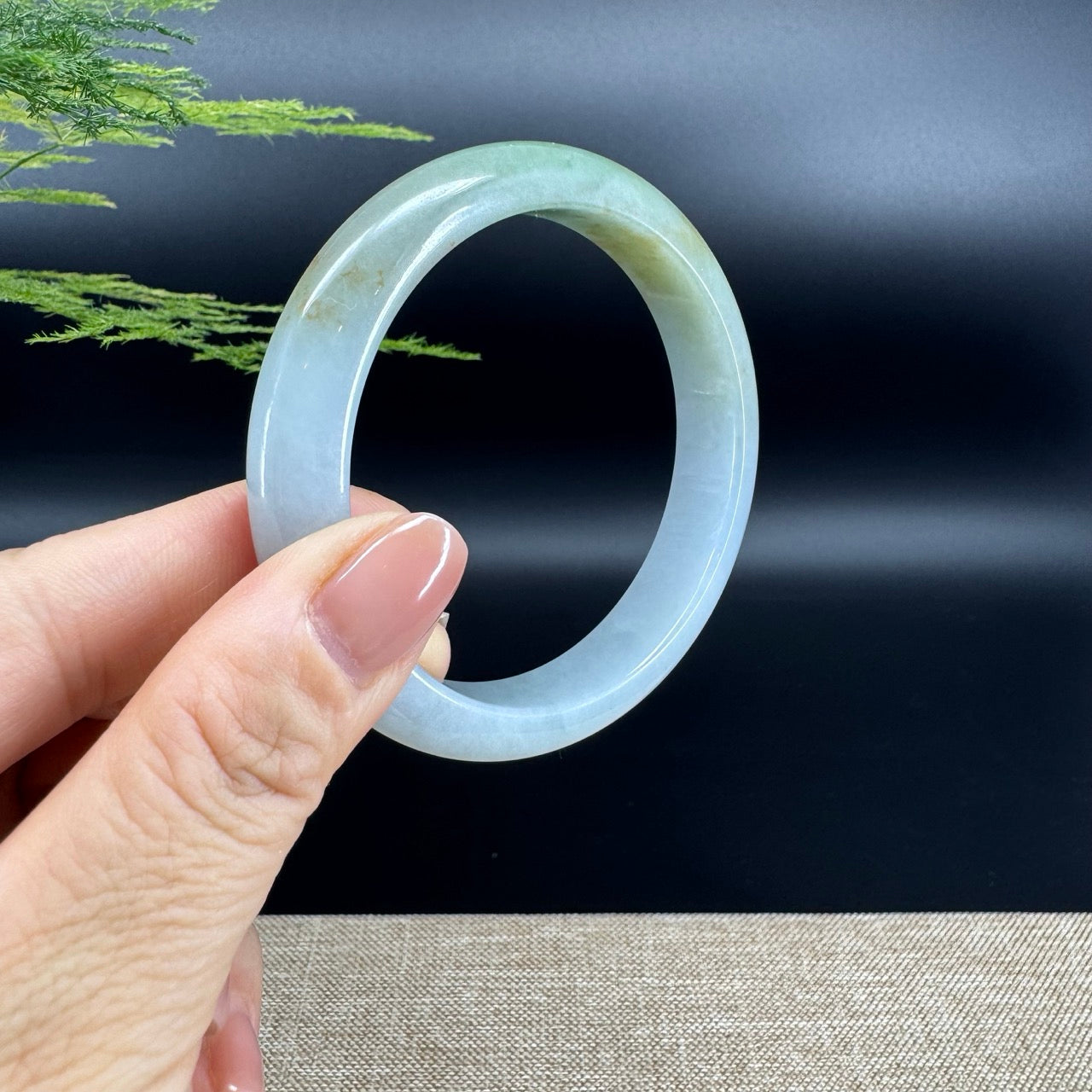 Genuine Burmese Yellow Green Jade Jadeite Bangle Bracelet ( 58.5mm )