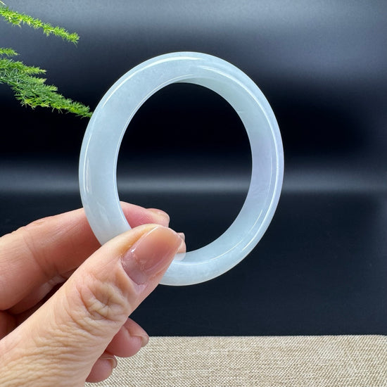 Genuine Burmese Lavender Green Jade Jadeite Bangle Bracelet ( 59.3mm )