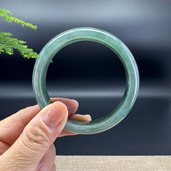 Genuine Burmese Oil Green Jade Jadeite Bangle Bracelet ( 59.2mm )