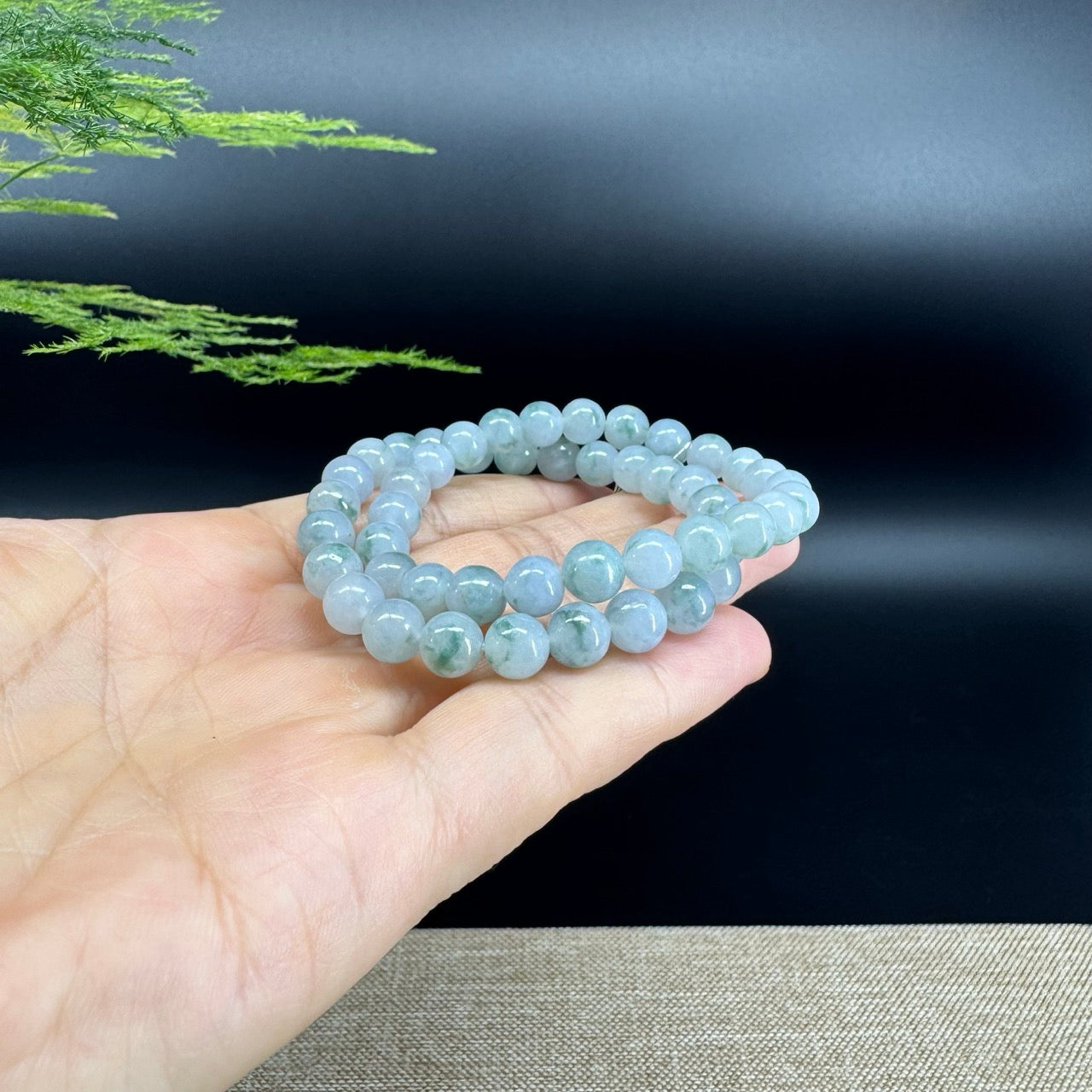 RealJade® Co. Genuine Jadeite Jade Round Green Beads Bracelet (7 mm)
