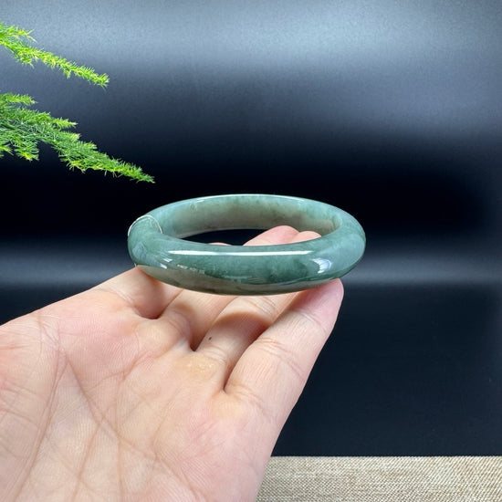 Genuine Burmese Oil Green Jade Jadeite Bangle Bracelet ( 59.2mm )
