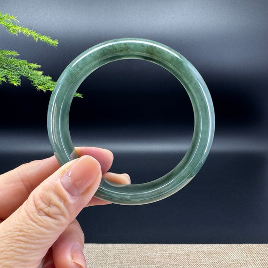 Genuine Burmese Oil Green Jade Jadeite Bangle Bracelet ( 59.2mm )