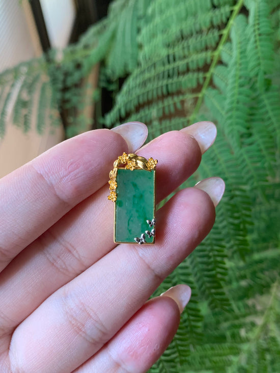 "Live" 18K Yellow Gold And White Gold Two Tong Custom Wushipai Gold Bail Setting