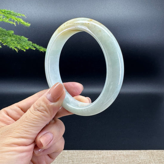 Genuine Burmese Yellow Green Jade Jadeite Bangle Bracelet ( 59.2mm )