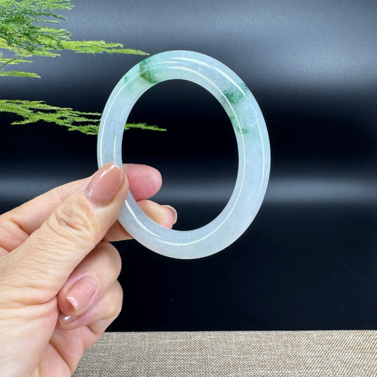 Genuine Burmese Green Jade Jadeite Bangle Bracelet (54.7mm)
