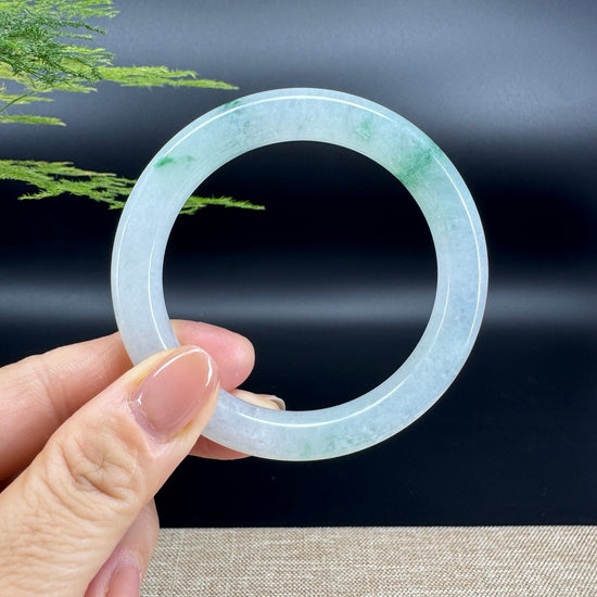 Genuine Burmese Green Jade Jadeite Bangle Bracelet (54.7mm)