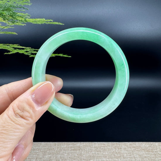 Genuine Burmese Green Jade Jadeite Bangle Bracelet ( 54.2mm )
