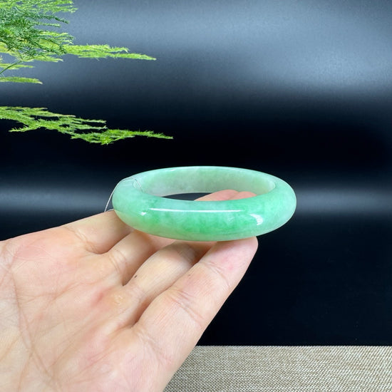 Genuine Burmese Green Jade Jadeite Bangle Bracelet ( 54.2mm )