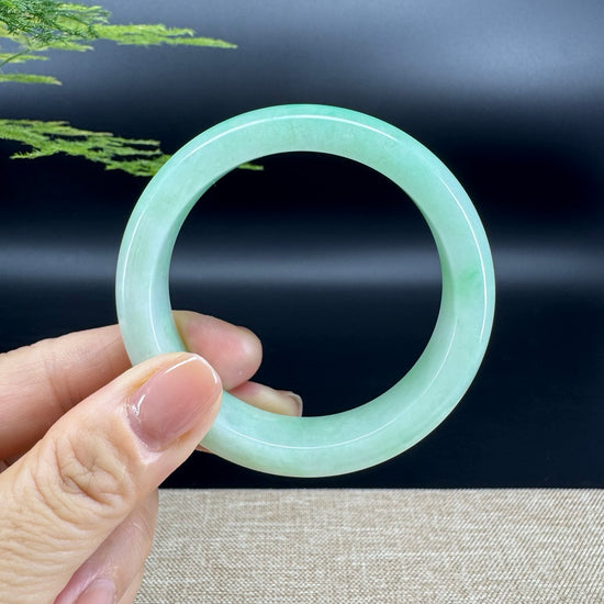 Genuine Burmese Green Jade Jadeite Bangle Bracelet ( 54.2mm )