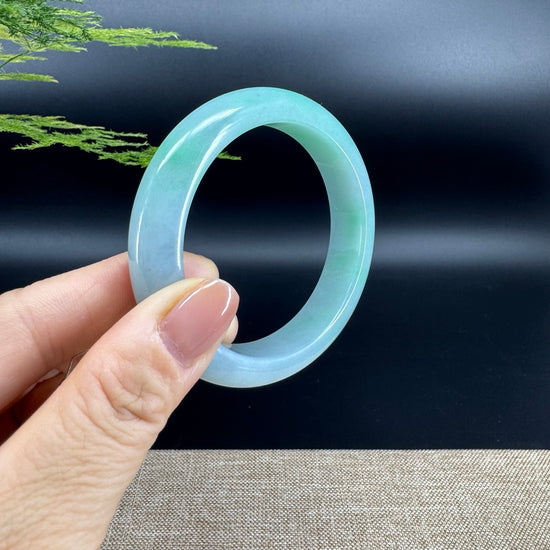 Genuine Burmese Green Jade Jadeite Bangle Bracelet ( 55.2mm )