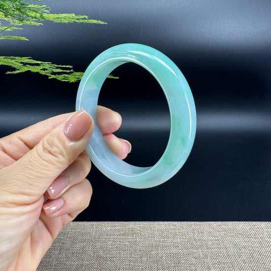 Genuine Burmese Green Jade Jadeite Bangle Bracelet ( 55.2mm )