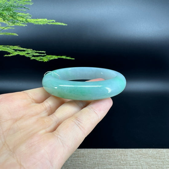 Genuine Burmese Green Jade Jadeite Bangle Bracelet ( 55.2mm )