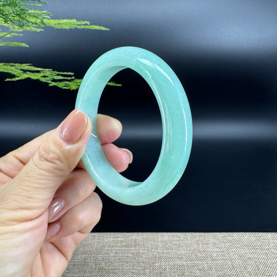 Genuine Burmese Icy Green Jade Jadeite Bangle Bracelet (53.2mm)