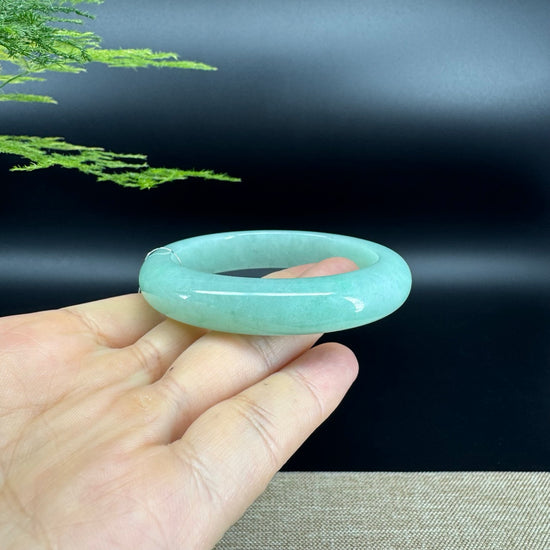 Genuine Burmese Icy Green Jade Jadeite Bangle Bracelet (53.2mm)