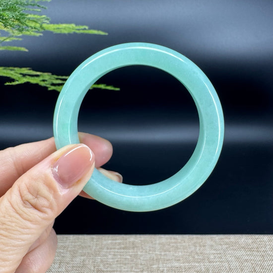 Genuine Burmese Icy Green Jade Jadeite Bangle Bracelet (53.2mm)