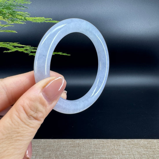 Genuine Burmese Icy Lavender Jade Jadeite Bangle Bracelet (55mm)
