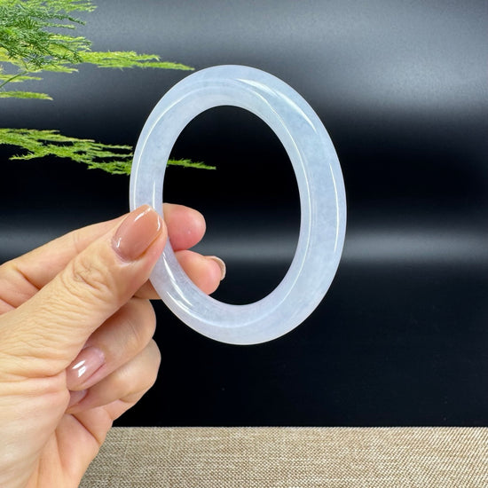 Genuine Burmese Icy Lavender Jade Jadeite Bangle Bracelet (55mm)