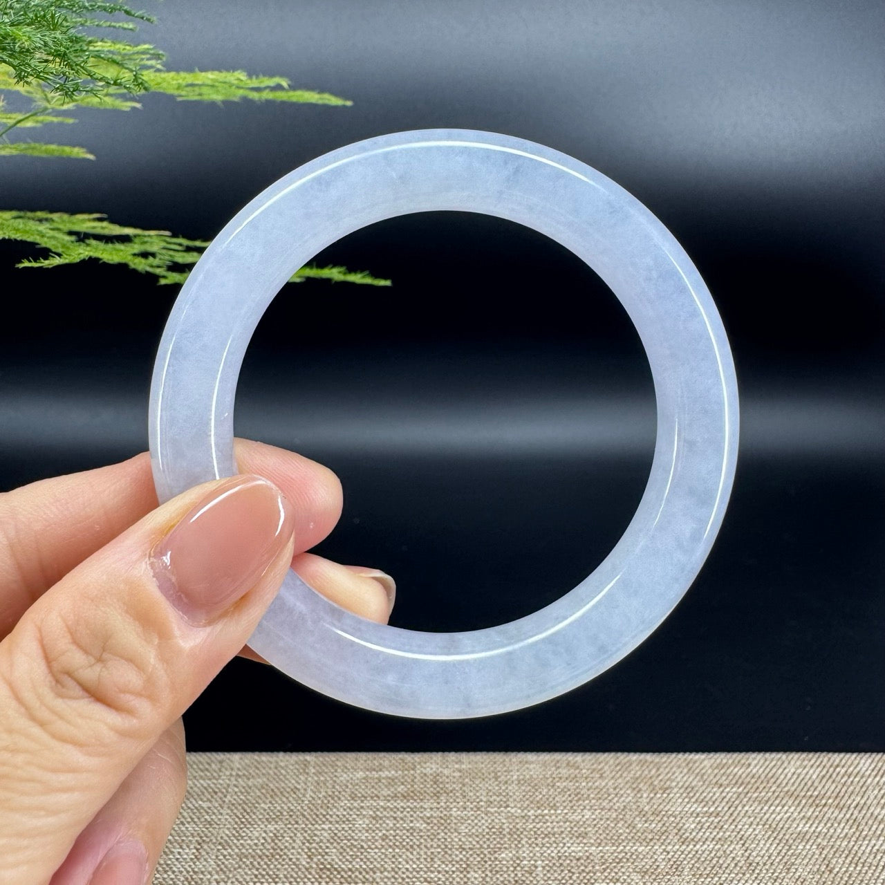 Genuine Burmese Icy Lavender Jade Jadeite Bangle Bracelet (55mm)