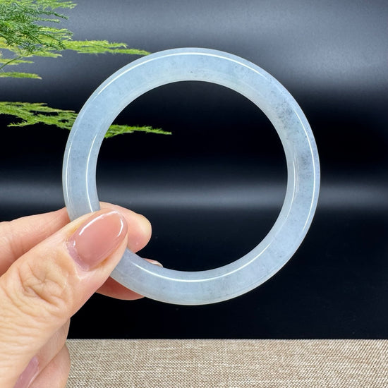 Genuine Burmese Icy Black Green Jade Jadeite Bangle Bracelet ( 58mm )