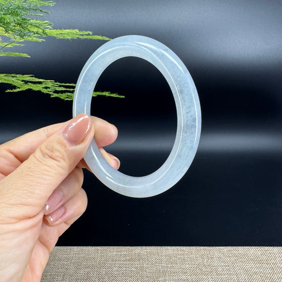 Genuine Burmese Icy Black Green Jade Jadeite Bangle Bracelet ( 58mm )