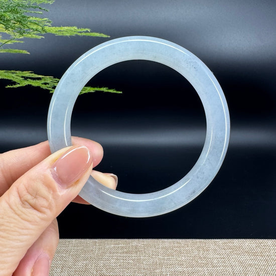 Genuine Burmese Icy Black Green Jade Jadeite Bangle Bracelet ( 58mm )