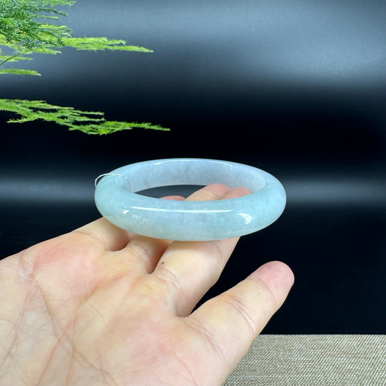 Genuine Burmese Green Jade Jadeite Bangle Bracelet (58.4mm)