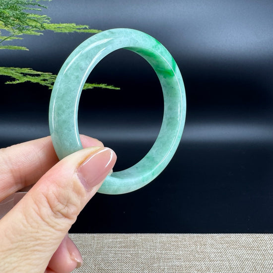 High Genuine Burmese Green Jade Jadeite Bangle Bracelet ( 60.5mm )