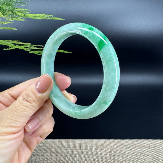 High Genuine Burmese Green Jade Jadeite Bangle Bracelet ( 60.5mm )